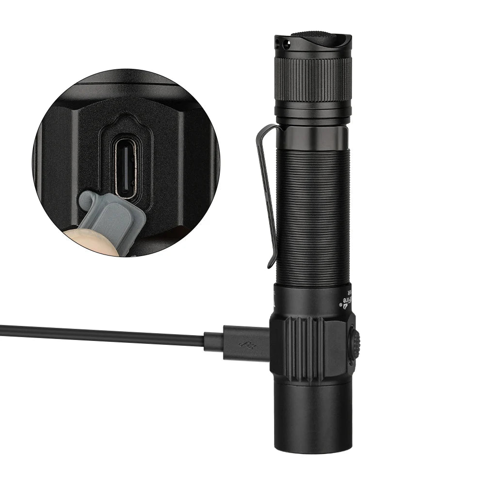 Trustfire T10R  Led Flashlight 1800 Lumen Powerful Type C USB Rechargeable 18650 Torch Lamps High Power Lamp Dual Switch
