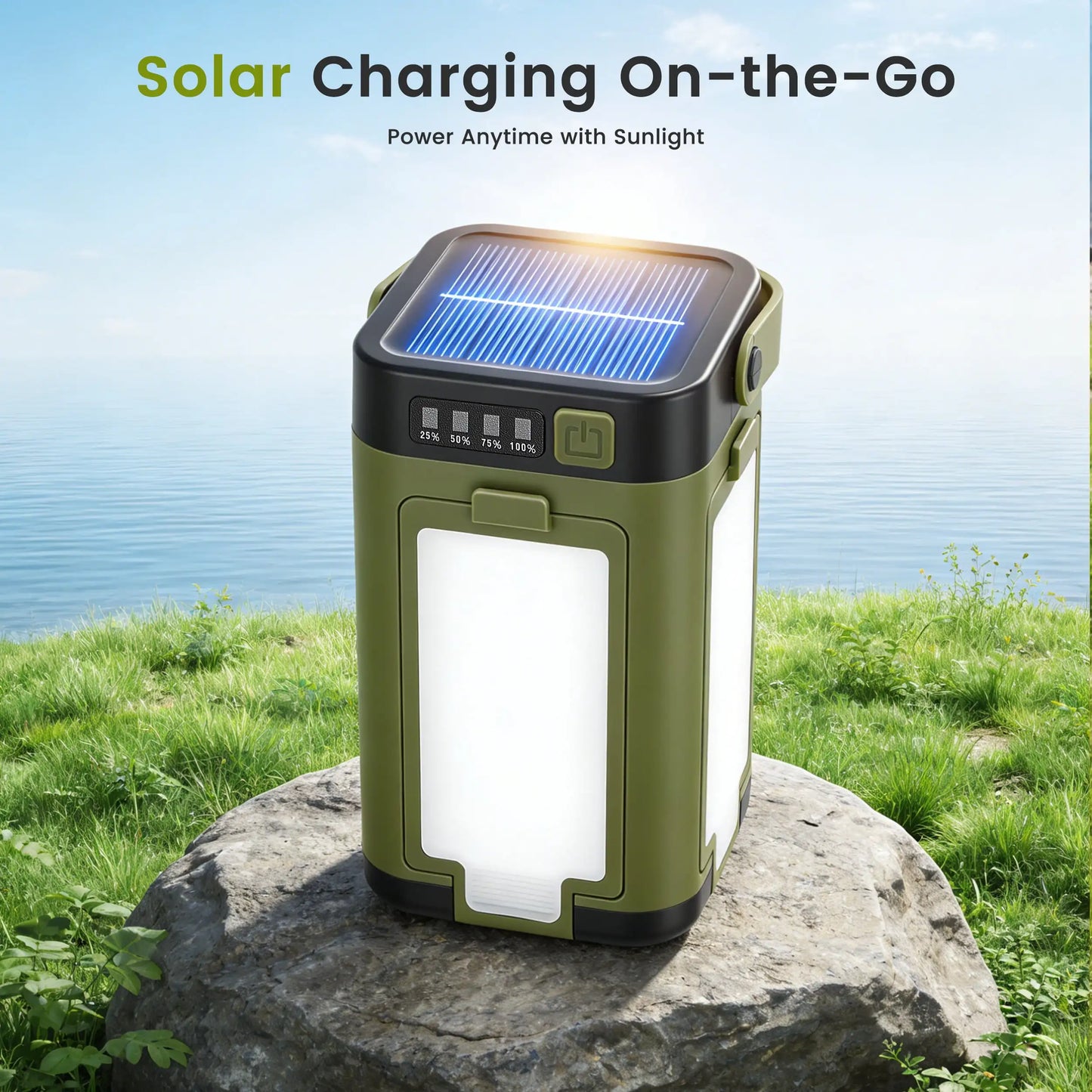 RELOIVE LED Camping Lantern,Battery Powered Solar Lanterns,6 Light Modes IPX4 Waterproof,Portable Hanging Collapsible Camping Lights for Outdoor,Home,Emergency