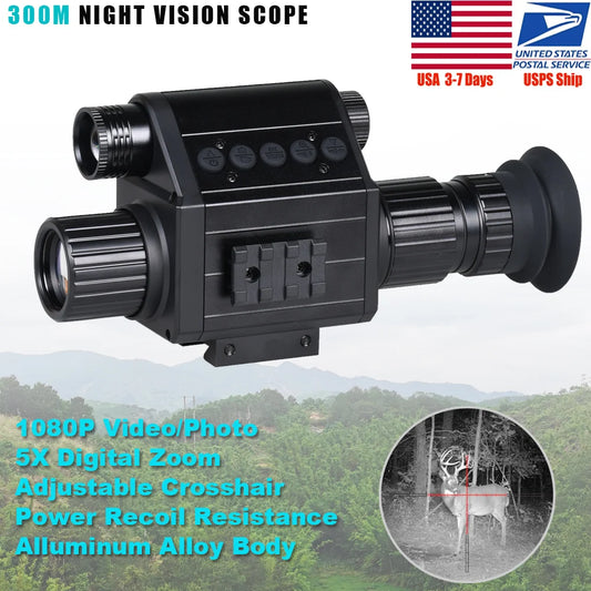 Megaorei M5 Night Vision Monocular Infrared Scope Sight Camera Digital 5X Zoom 940nm IR HD 1080P For Hunting Surveillance Day Night Wildlife Observation