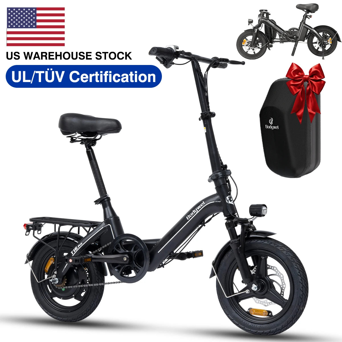 Bodywel T16pro Foldable Electric Bike 750W Motor 20 Mph
