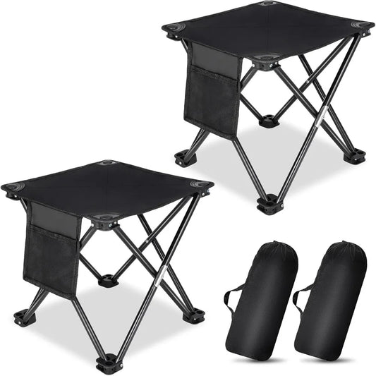 2 Pack Foldable Camping Stool Portable Outdoor Chair for Fishing BBQ Hiking Garden Travel with Carry Bag