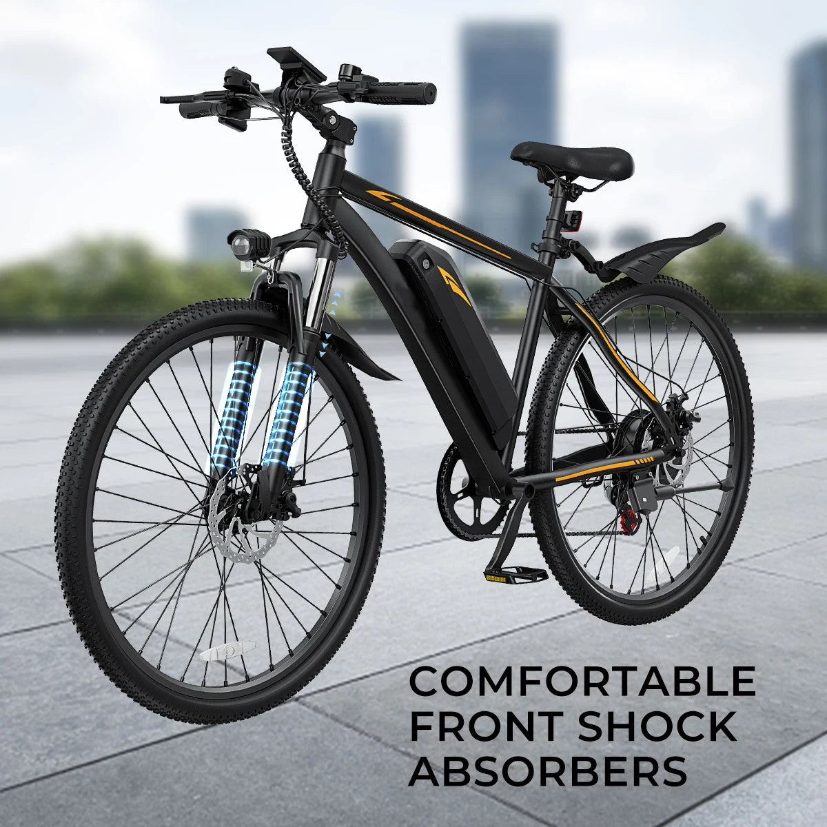 【1 Year Warranty】DYU M26 Electric Bicycle 1000W Peak Motor 36V 10AH Removable Battery Electric Bike 26 Inch City E-bike UL2849