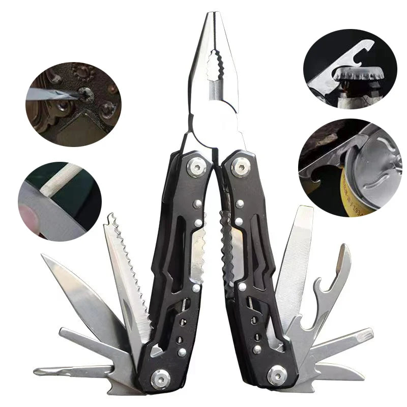 Pocket Mini Pliers Knife Screwdriver Folding Small Multitool Opener Nail File Precision Pliers Hand Tools Outdoor Emergency Tool