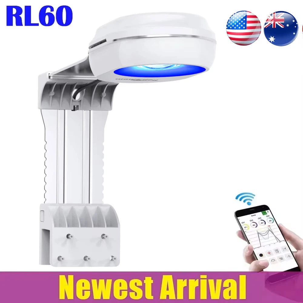 PopBloom-Marine Aquarium Light 60W/100W, Reef Aquarium LED Lamp for 30-70cm Reef Coral SPS LPS Saltwater Tank