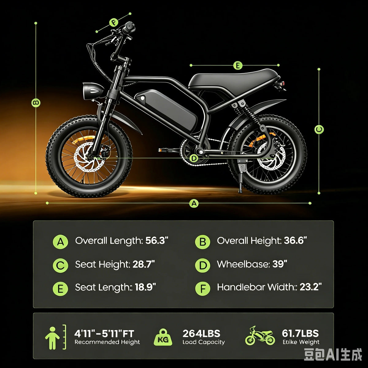 Eilleo Spacewalk 1500W Full Suspension Fat Tire Electric Bike