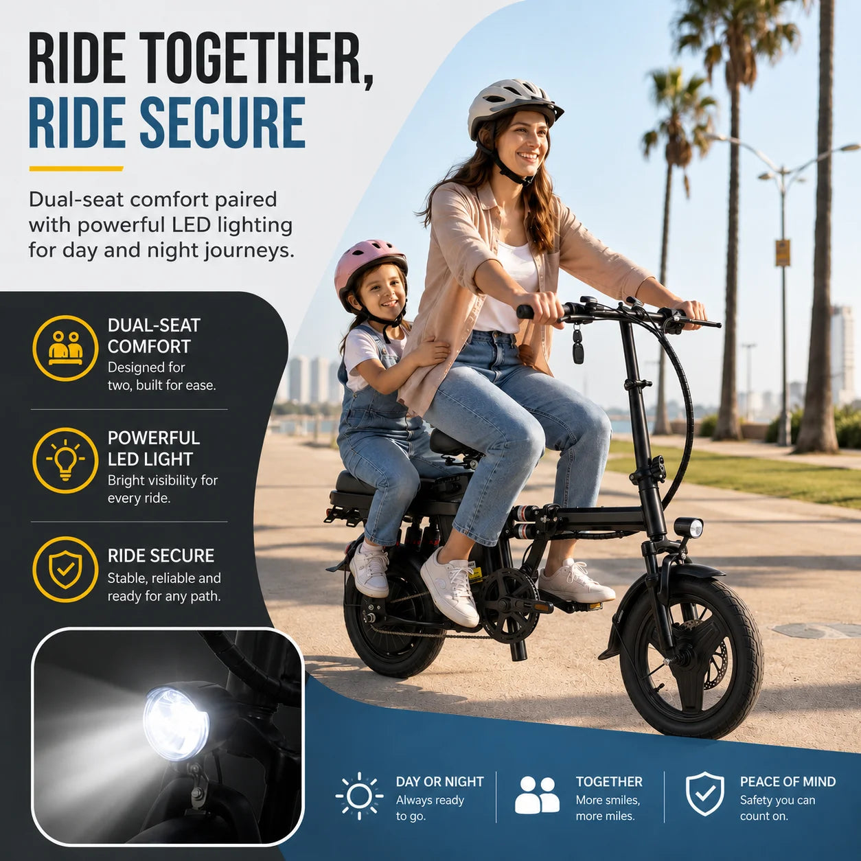 Foldable Adult Electric Bicycle Featuring Multiple Shock Absorbers