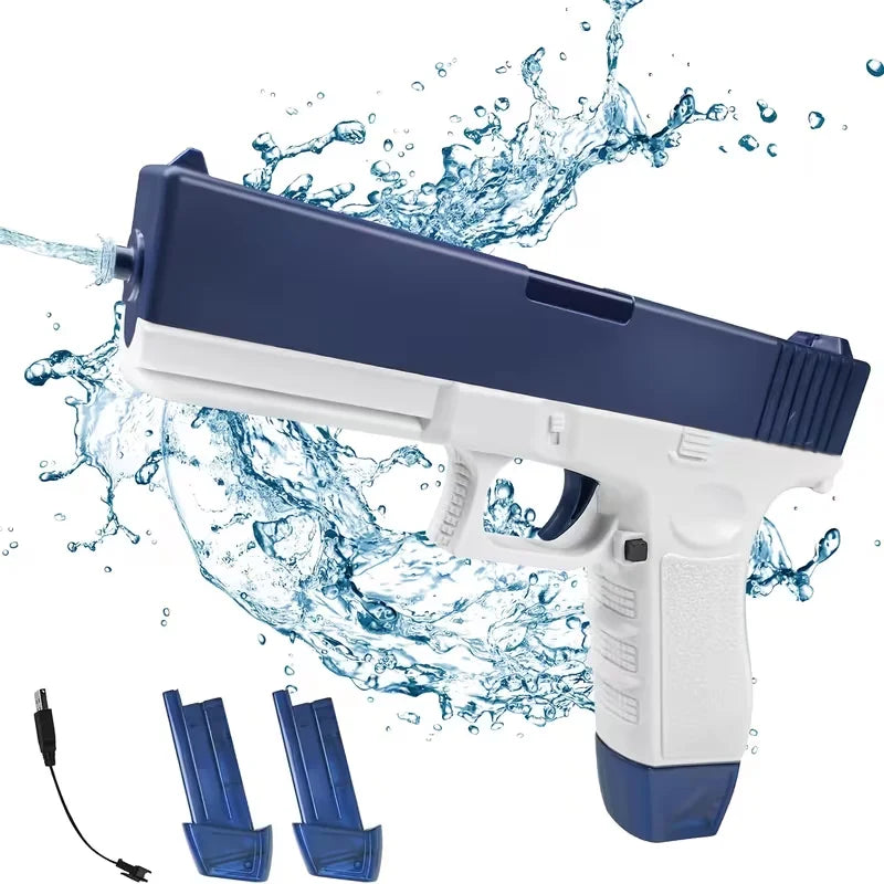 Electric Water Gun Toy With Continuous Firing And Dual Magazines