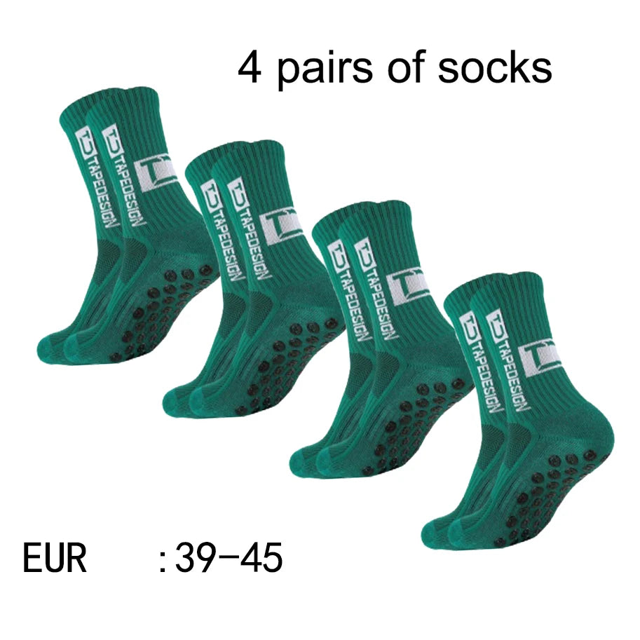 4 pairs of new TC mid tube glued football socks for sports training and competition, non slip and breathable socks 2030