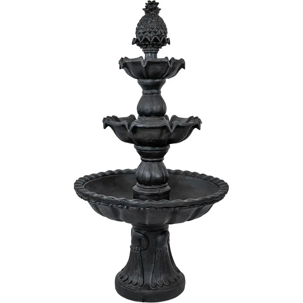 Large 3-Tier Electric Water Fountain with Pine Topper - Ideal for Garden, Patio, or Yard