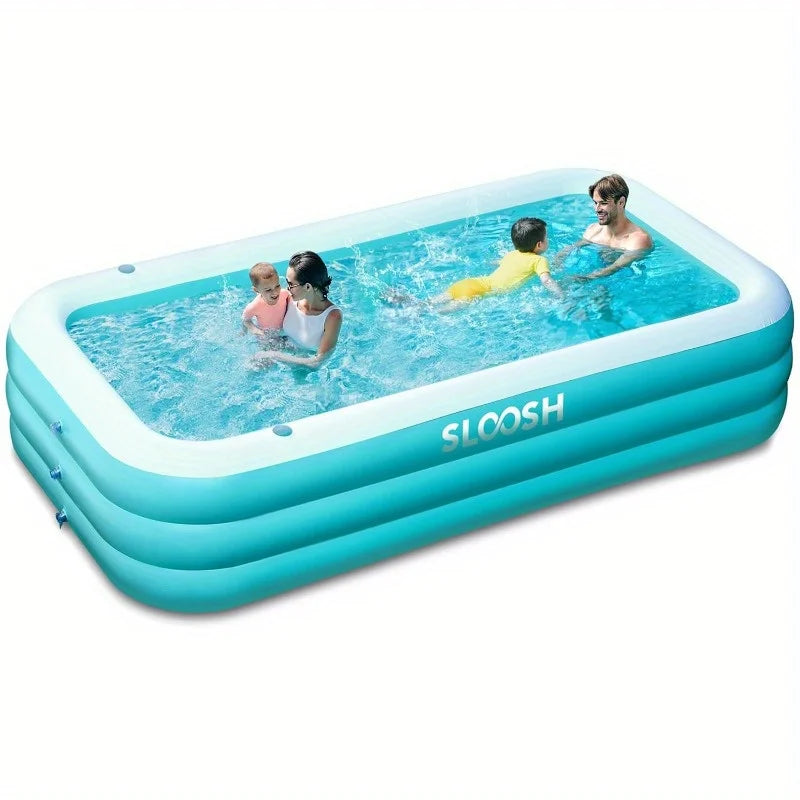 JOYFY Full-Sized Inflatable Swimming Pool 125x 68x 22 inch Inflatable Pool with Seats for Family Pool Summer Water Party Pool