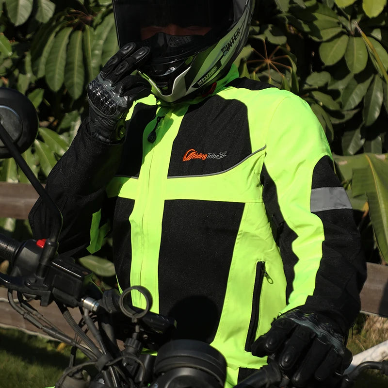 Motorcycle reflective night-time wear jacket, motorcycle protective gear pad jacket.