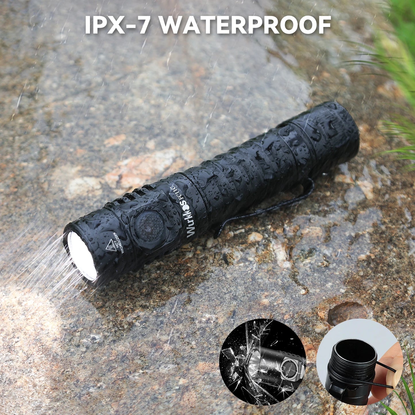 Wurkkos FC11C Mini High 1300LM EDC Flashlight USB-C Rechargeable IPX7 Waterproof Torch with Magnetic for Hiking Fishing Camping