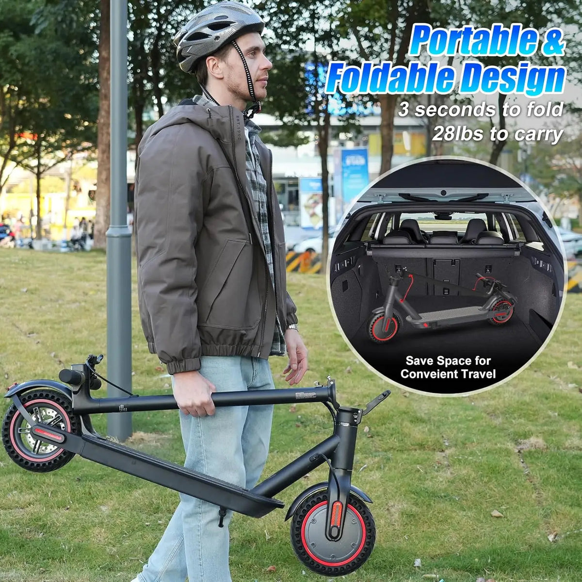 OBX Electric Scooter for Adults with App, Foldable 350W Motor