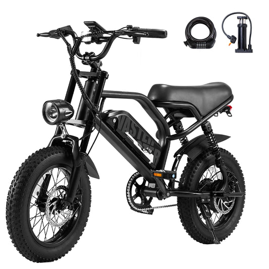 AVDLEU Mountain Electric Bike Fat Tire Ebike With Front Fork Suspension
