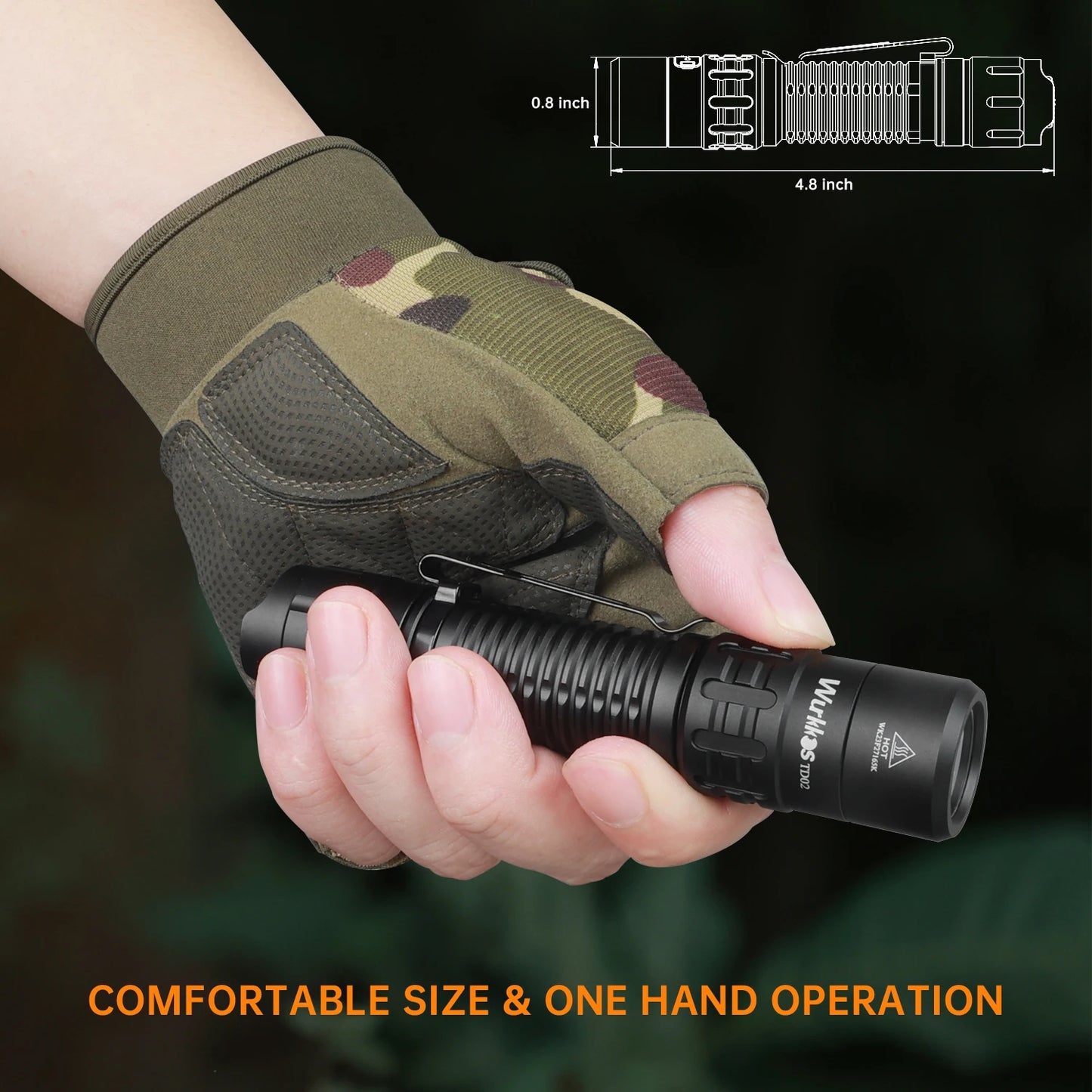 Wurkkos TD02 Flashlight 2000 Lumens Rechargeable Aluminum