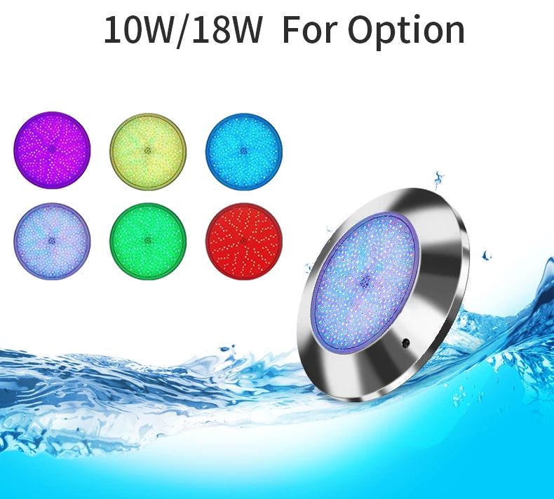 Refined Factory Swimming Lamp IP68 RGB White Wall Mounted LED Pool Light for Fpuntain Ponds Lighting