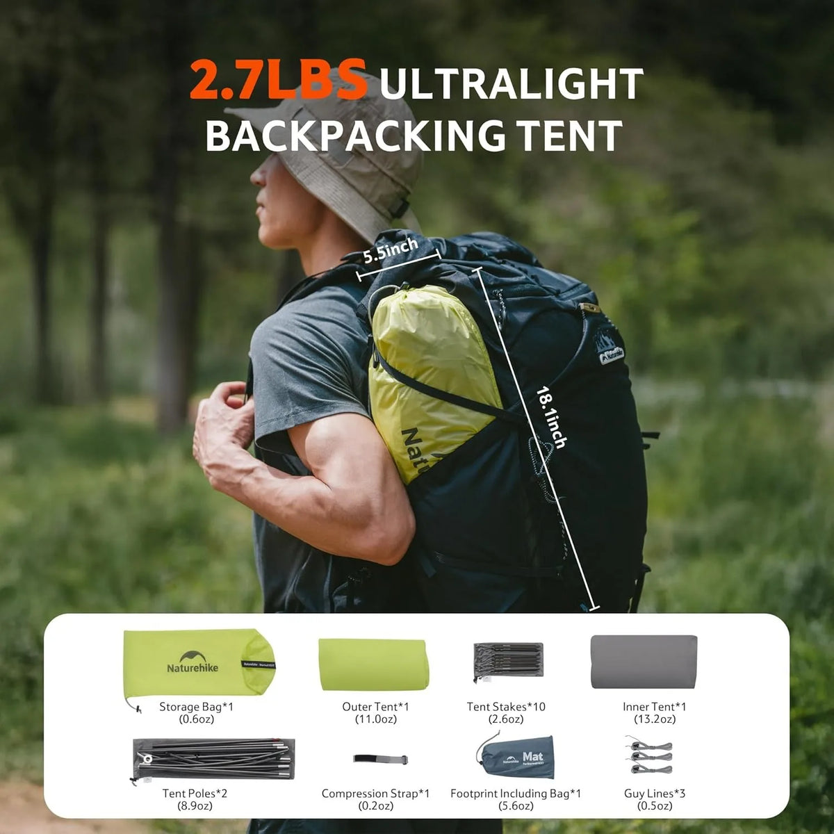 Naturehike Star Trail EXT Ultralight Backpacking Tent With Rain Protection