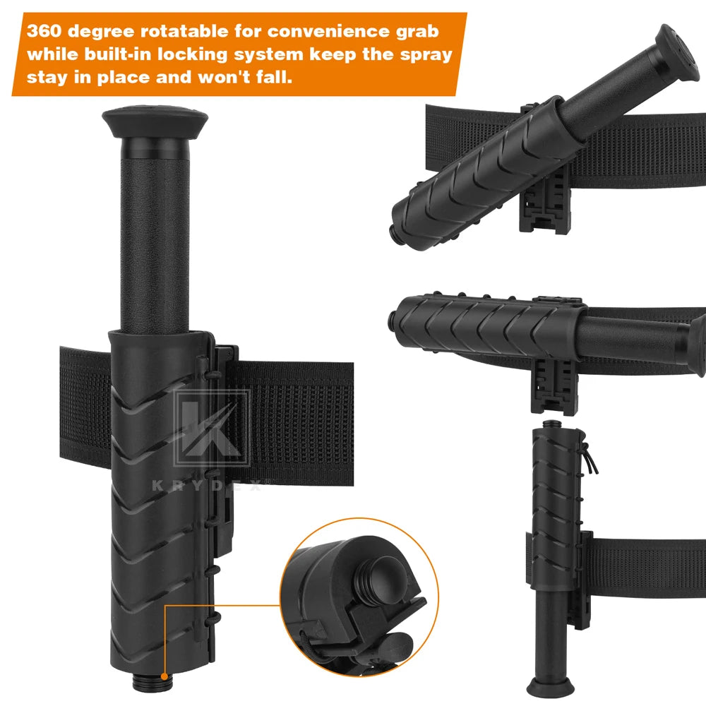 KRYDEX Baton Holder 360 Degree Rotating Baton Pouch Retracted Agent Baton Carry Case For Duty Belt 1.5" - 2.25" Hunting Gear