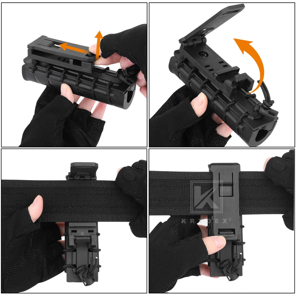 KRYDEX Baton Holder 360 Degree Rotating Baton Pouch Retracted Agent Baton Carry Case For Duty Belt 1.5" - 2.25" Hunting Gear