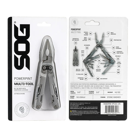 SOG PowerPint Multi Tool With 18 Tools For Outdoor Repairs