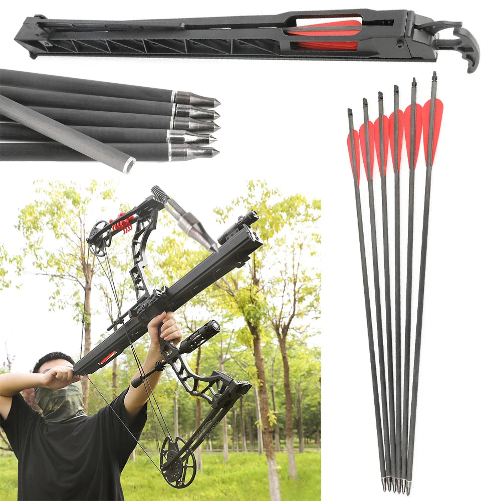 Rapid Fire Six Arrow Archery Magazine Launcher For Compound Bows