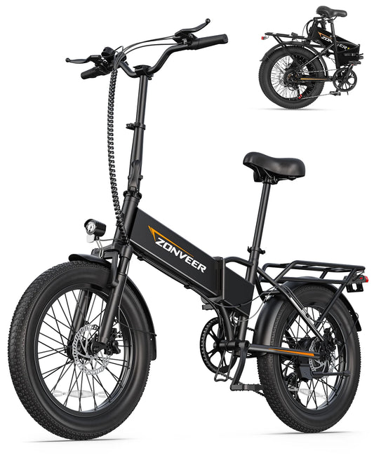 【1 Year Warranty】DYU A20 Electric Bike 28MPH Speed 20*3.0 Tire 48V10.4AH Battery Foldable 1200W Peak Motor Urban Commuter Ebike