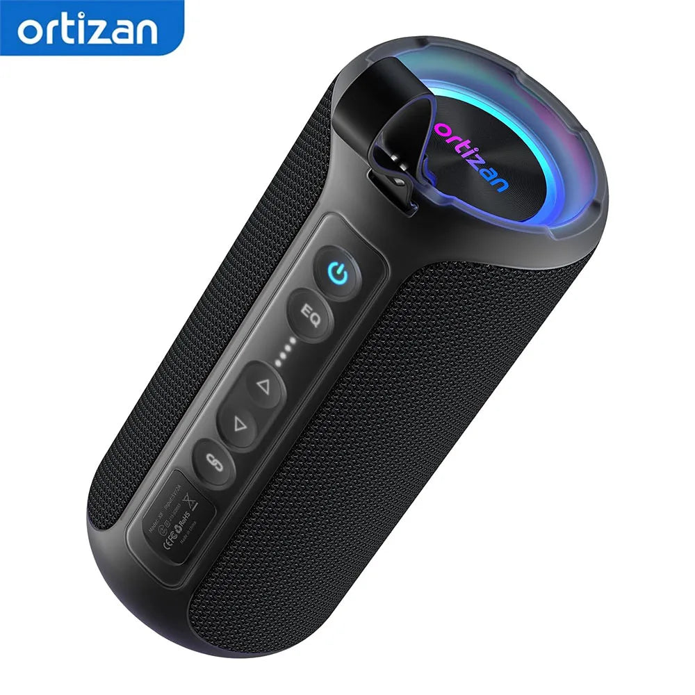 Ortizan Bluetooth Speaker, 40W Peak Outdoor Portable Loud Speakers Wireless with Deep Bass, USB/AUX/TF Card Port, RGB Light, TWS Stereo, EQ, IPX7 Waterproof for Party, Beach, Kayaking, Camping, Backyard, Garage