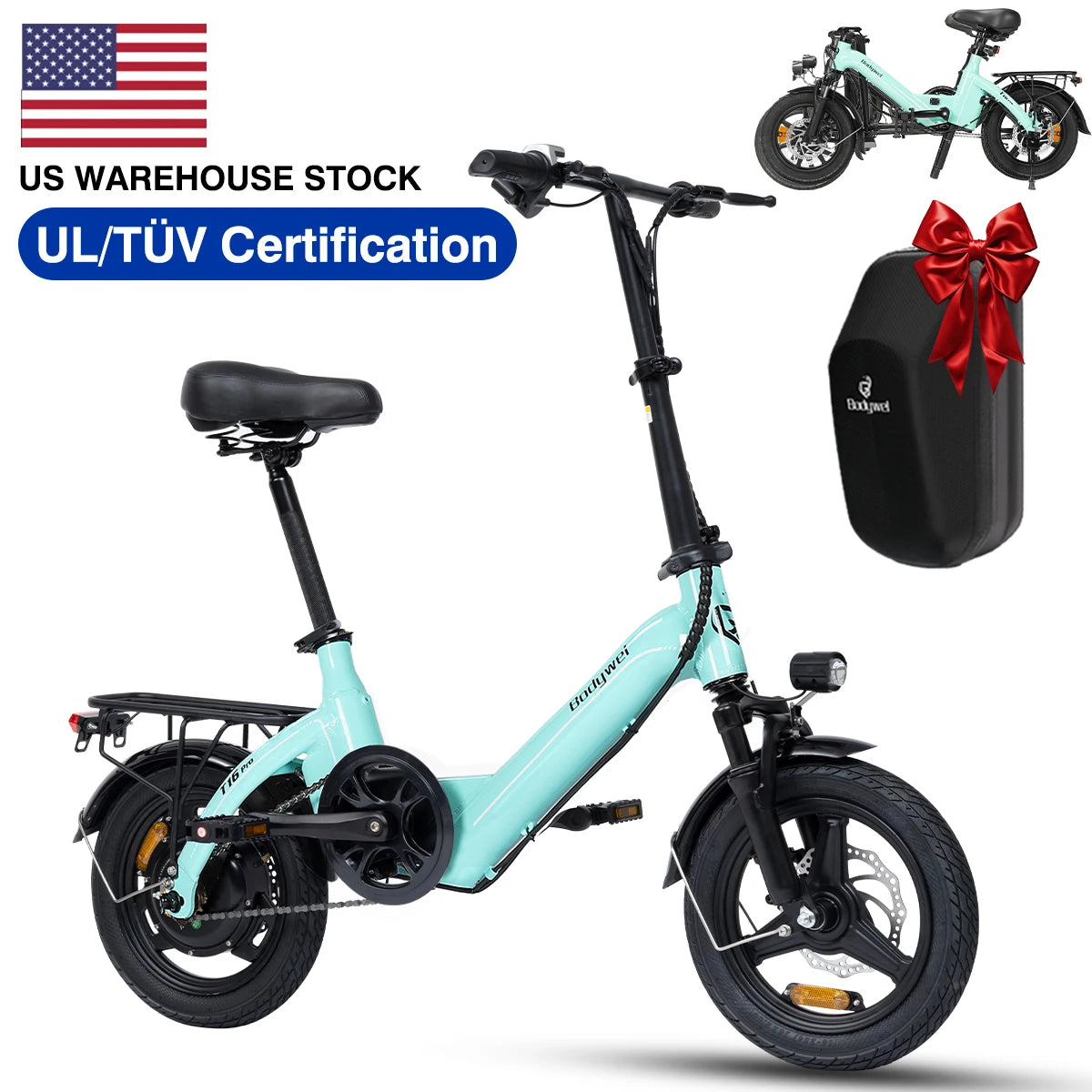 Bodywel T16pro Foldable Electric Bike 750W Motor 20 Mph