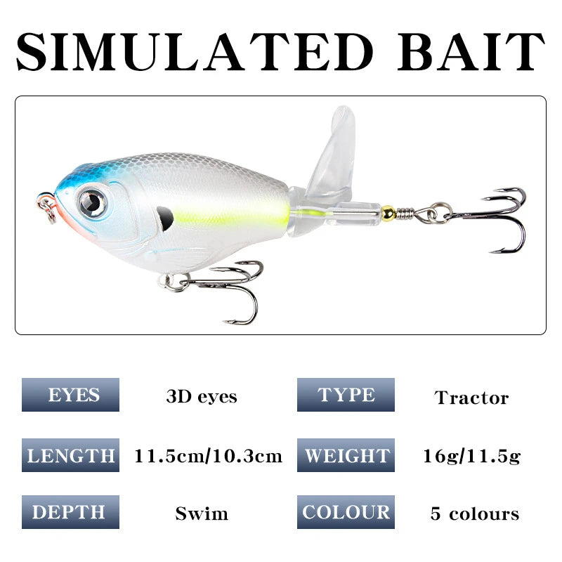 Fat Body Propeller Surface Wobbler Fishing Lure Kit