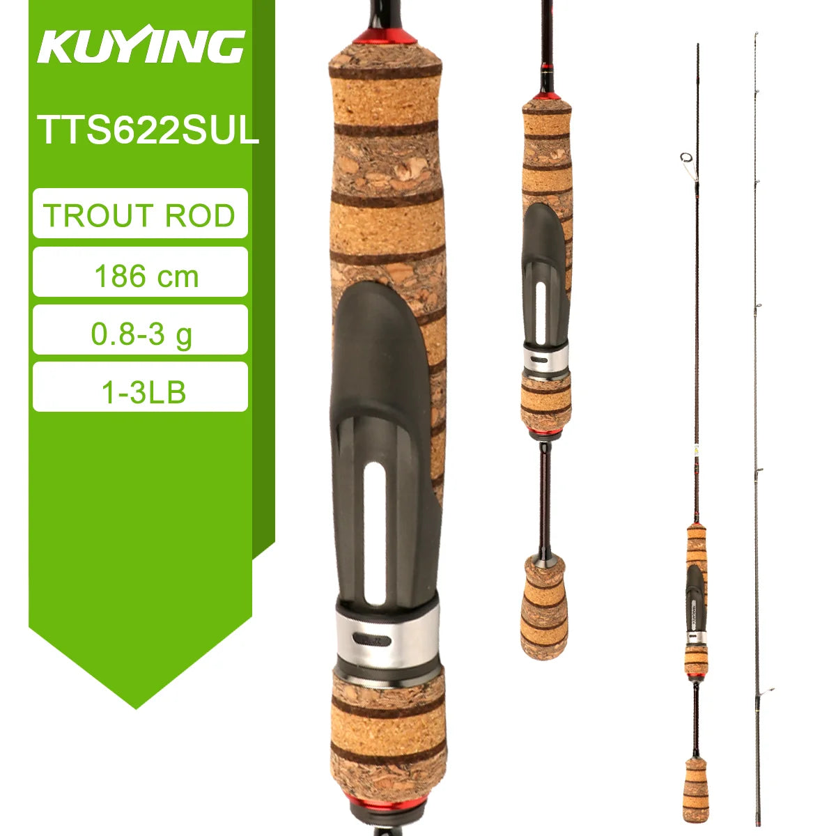 KUYING TETON Spinning Casting Rod For Fishing Lure Rods BFS Pole Carbon 0.8-8g 1-8lb FUJI Parts Baitcaster