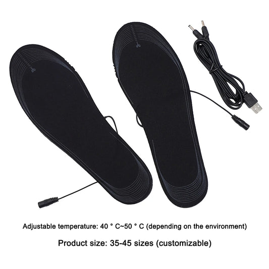 USB Heated Shoe Insoles Electric Foot Unisex Warming Pad Feet Warmer Sock Mat Winter Outdoor Sports Heating Insole Winter Warm