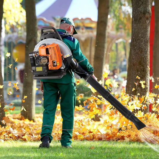 Bymaocar Gas Leaf Blower 63cc Two Stroke Backpack Yard Cleanup