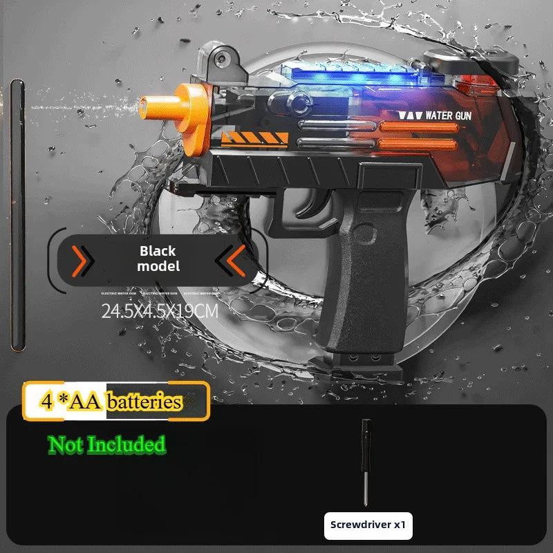 Flare Flame Electric Water Gun Toy with Lights Automatic Children's Water Machine Splashing Outdoor Beach Toys for Kids Boy Gift