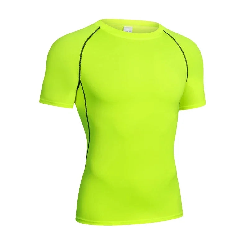 Men Black Long Sleeve Compression Shirt Quick Dry UV Protection Fitness Running Sport Baselayer Top