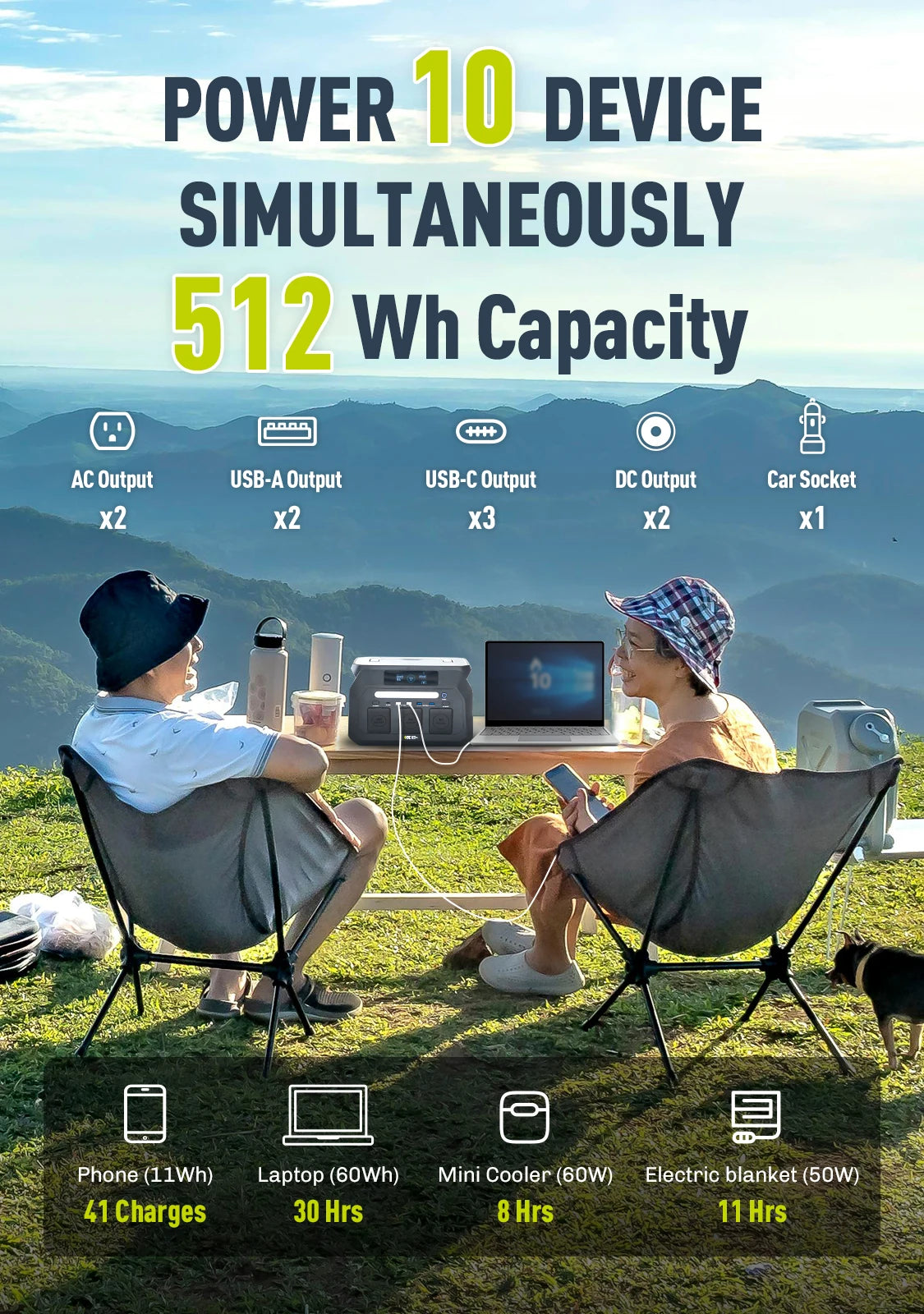 IEE 800W 512Wh LiFePO4 Portable Solar Power Station