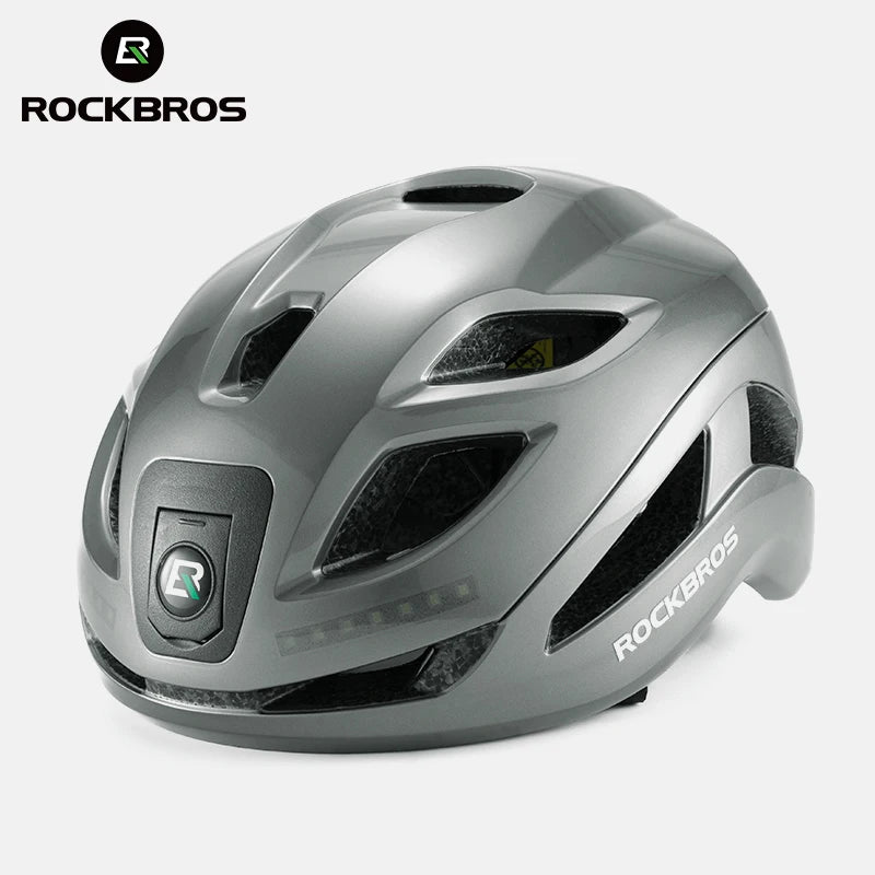 ROCKBROS Cycling Light Helmet Type-C Charging Electric LED Front Light Helmet Night Cycling Safety Helmet Bicycle Scooter Helmet