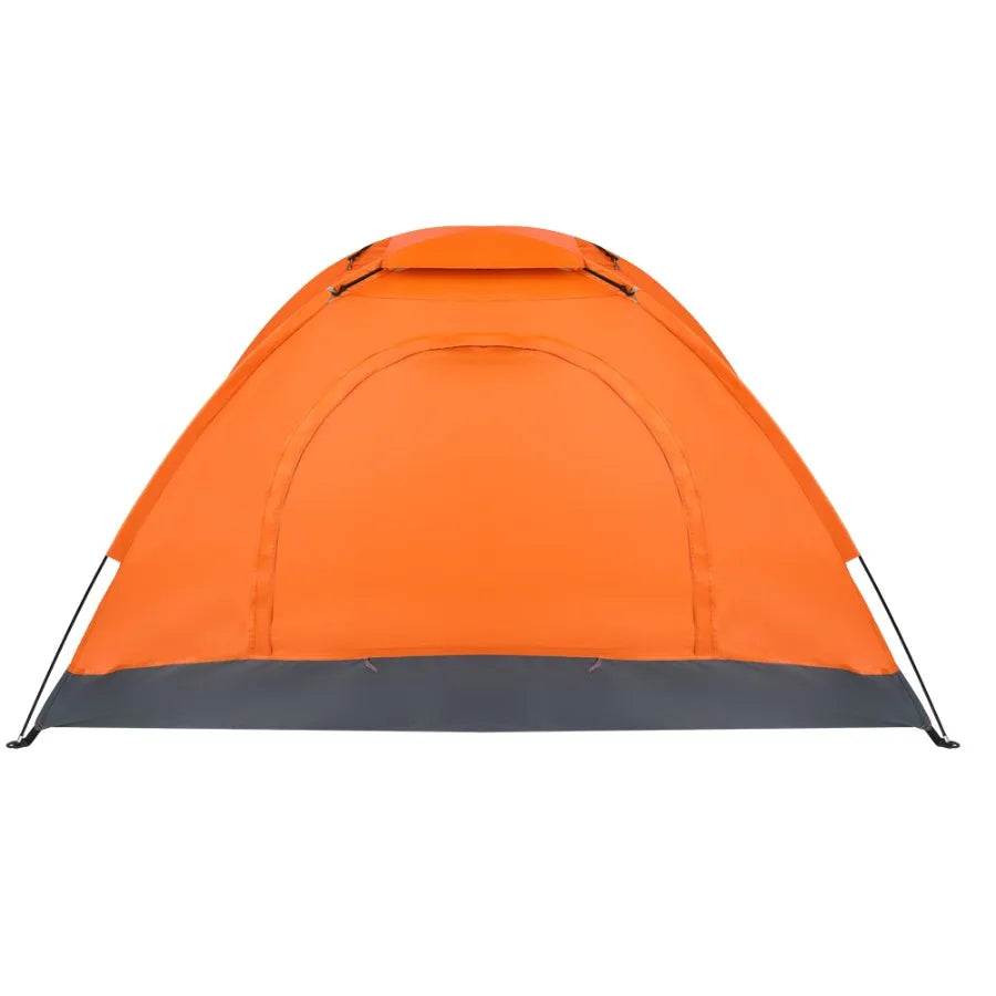 1 Person Lightweight Backpacking Tent Waterproof Camping Dome Tent Single Person Hiking Tent with Double Door Oxford Fabric Fiberglass Poles Orange Compact Portable Outdoor Tent