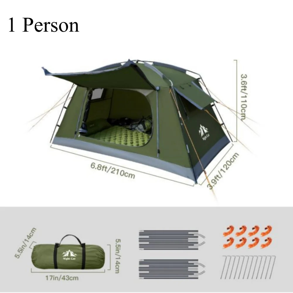 Night Cat Waterproof Backpacking Tent for Camping and Hiking