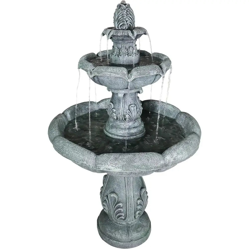 48 Outdoor 3-Tier Pagoda Fountain with Pump for Garden, Patio, Backyard, Deck, Lawn, Porch, Concrete Fountain or Bird Bath