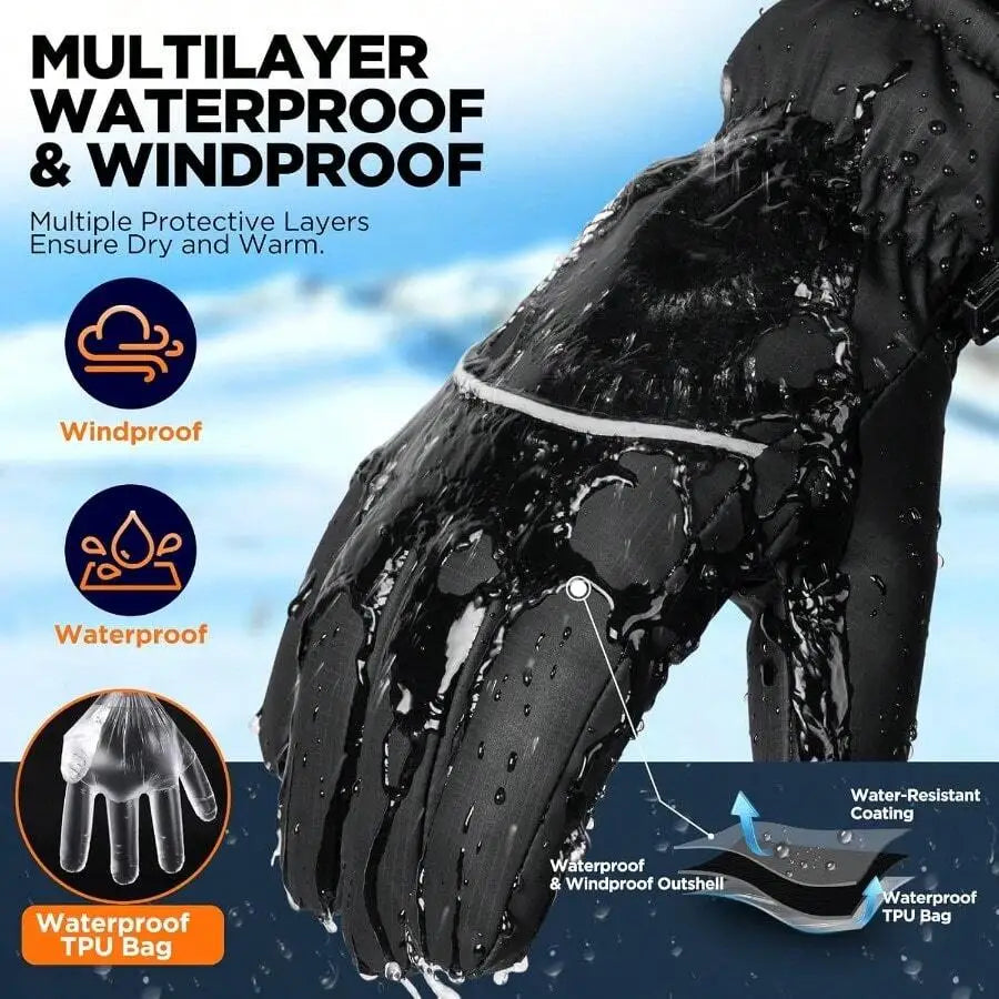 Winter Gloves Women Men Thermal Ski Gloves For Cold Weather With Warm Waterproof Touchscreen For Running Skiing Gift