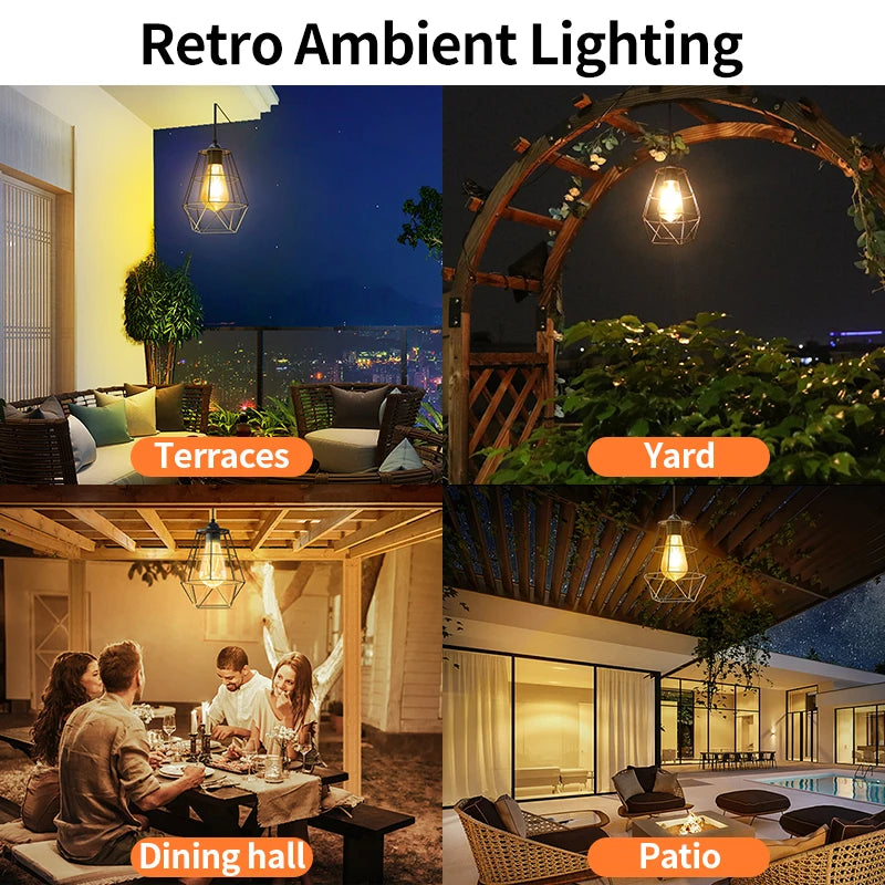 Intelamp Waterproof Solar Pendant Lights For Indoor And Outdoor