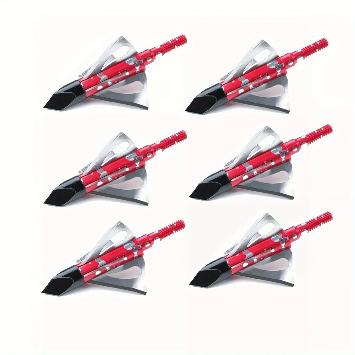 6 PCS Hunting Broadheads 100 Grain Fixed Blade Arrow Tips Archery Arrowhead for Crossbow Compound Bow