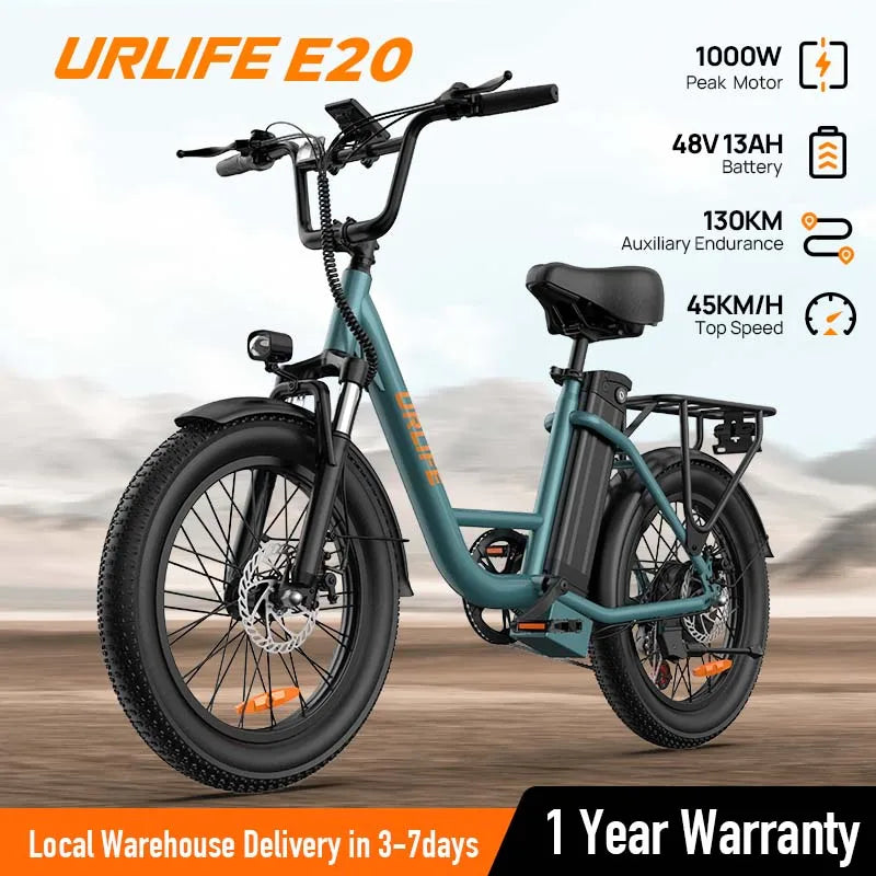 URLIFE E20 1000W Electric Bike With Dual Disc Brakes