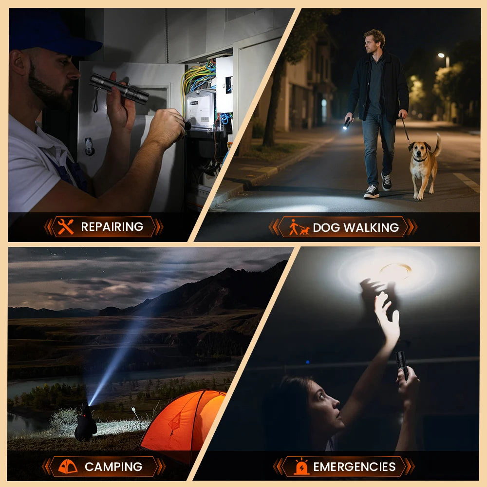 SOFIRN SK30 3000 High Lumen 6000K Flashlight USB C 21700 Rechargeable Pocket Torch with Dual Tail Switches
