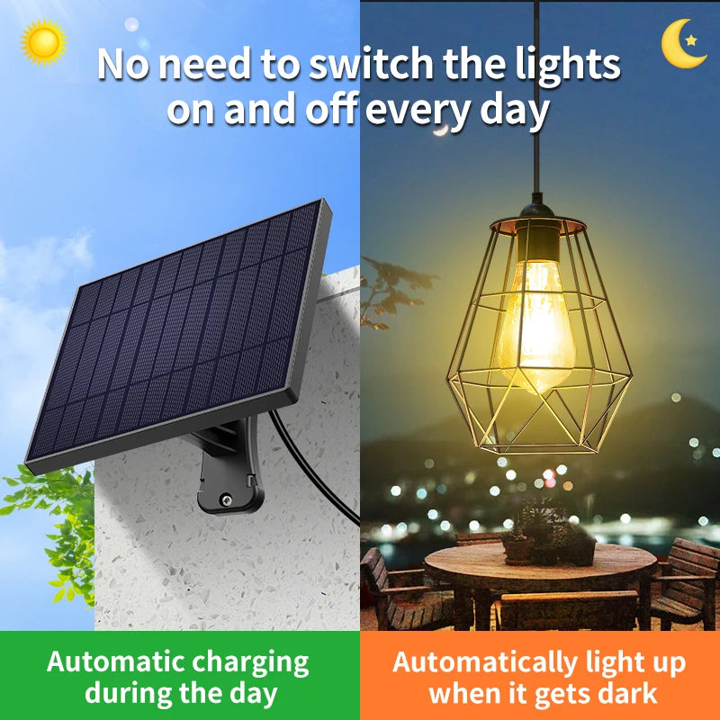 Intelamp Waterproof Solar Pendant Lights For Indoor And Outdoor
