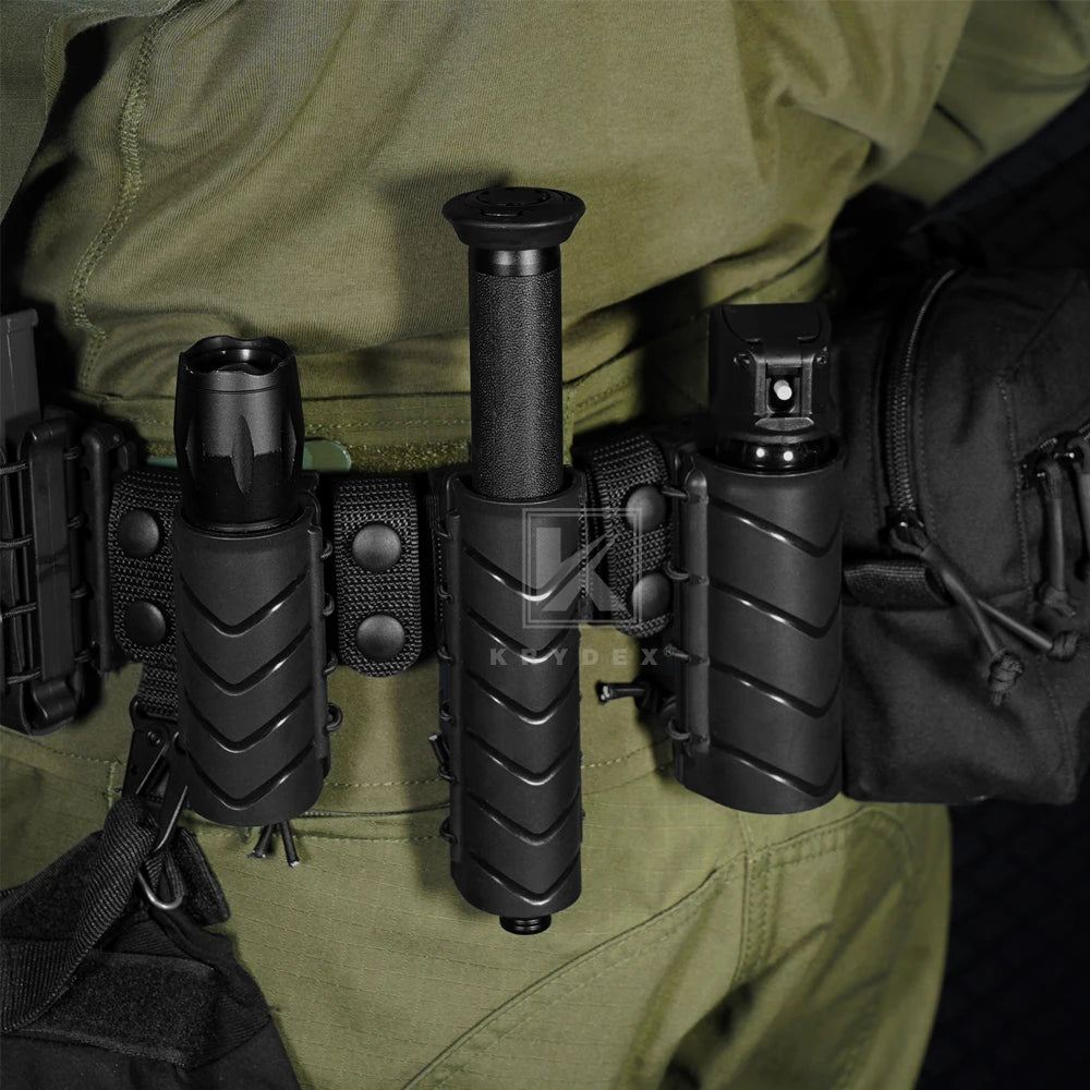 KRYDEX Baton Holder 360 Degree Rotating Baton Pouch Retracted Agent Baton Carry Case For Duty Belt 1.5" - 2.25" Hunting Gear