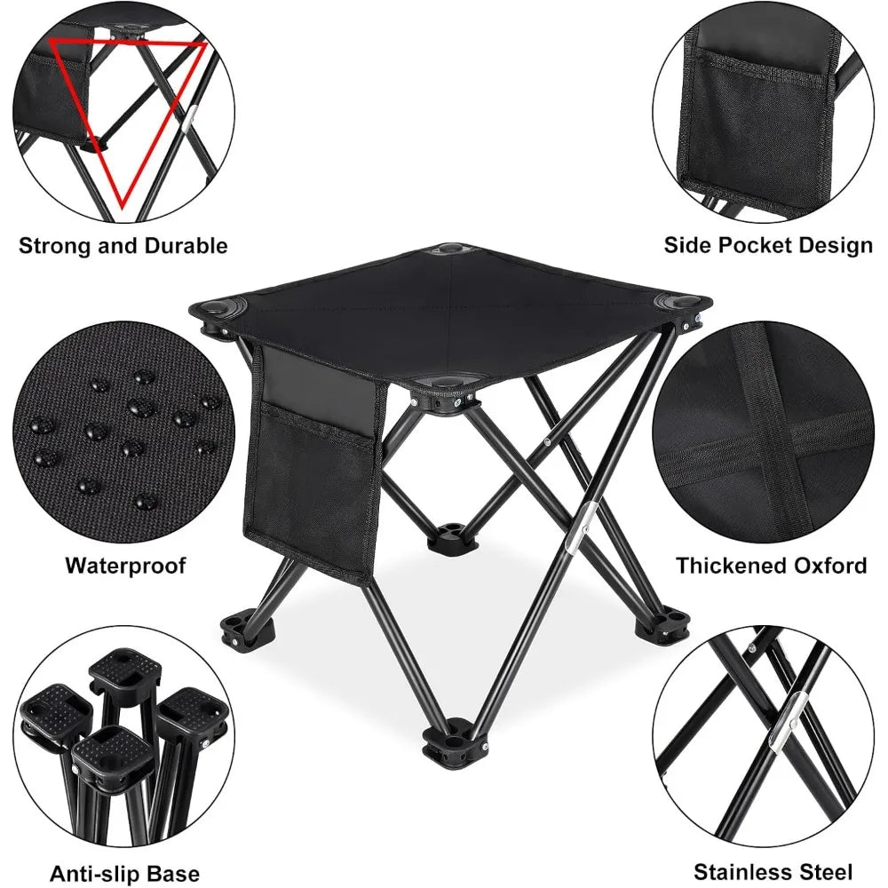 2 Pack Foldable Camping Stool Portable Outdoor Chair for Fishing BBQ Hiking Garden Travel with Carry Bag