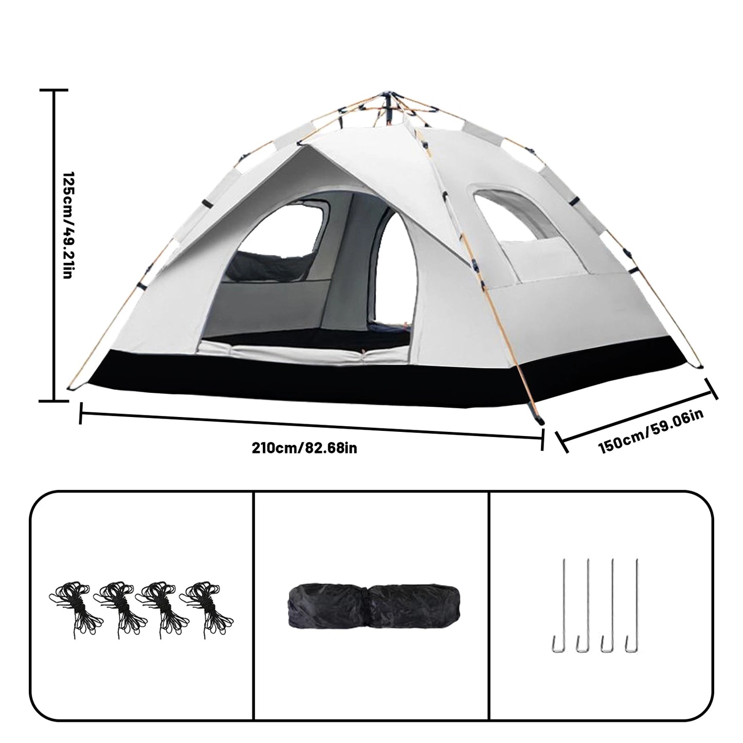 Pakicetus Auto-Tent Quick Setup Sunshade for 3-4 People