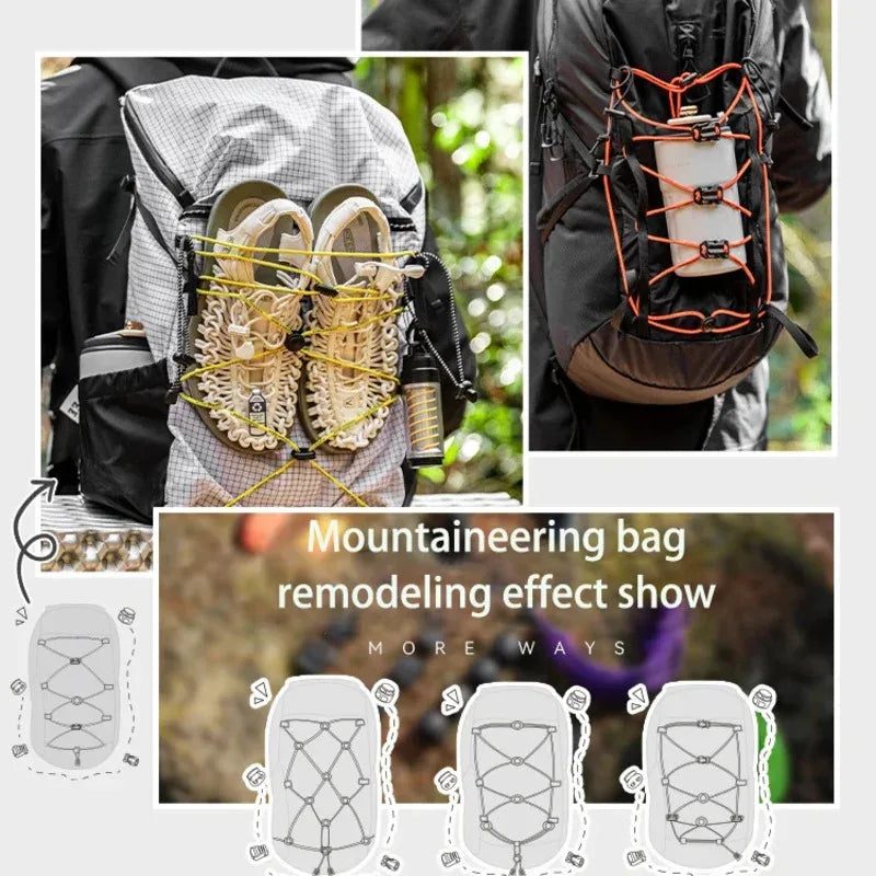HIKEMAN DIY Adjustable Backpack Buckle Elastic Expansion Strap for Outdoor Hiking Camping External Hanging Fastener