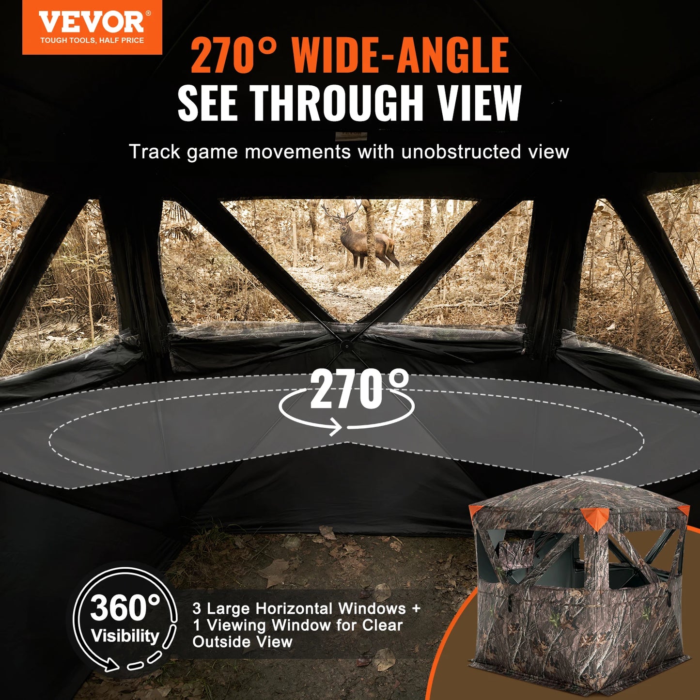 SucceBuy Hunting Blind See Through Ground Blind Pop Up Deer Carrying Bag